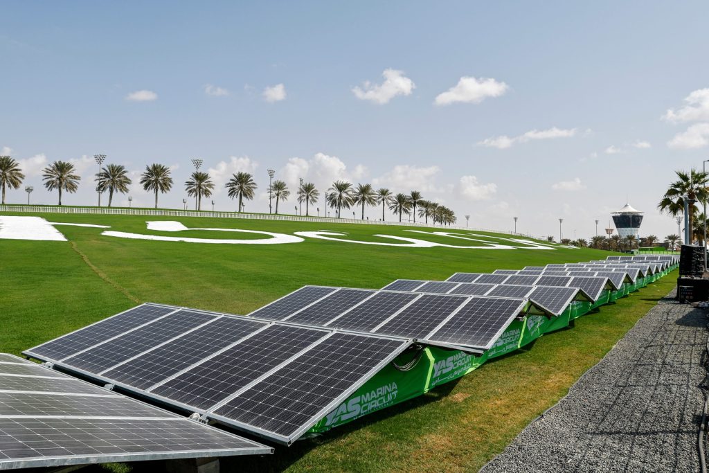 Solar Panels on Abu Dhabi Hill as part of Yas Marina Circuits UN Sports for Climate Action Pledge 3 1 scaled