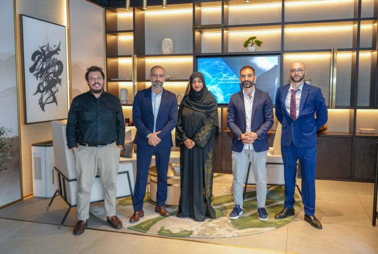 L to R Mohamed Abu Hashem Sales Consultant Jackson Matar Retail Manager Mariam Karim Business Development Manager Rabei Naser Sales Manager Feras Klaib Showroom Manager