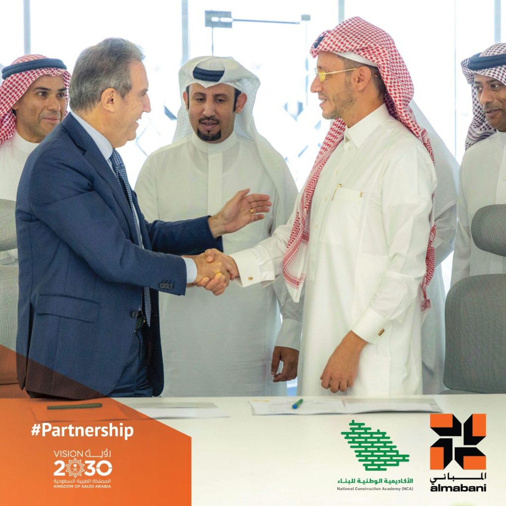 
Almabani's CEO, Mr. Joseph Daher, and the Academy's Chairman, Mr. Nasser Alshawaf, at the signing of the partnership agreement