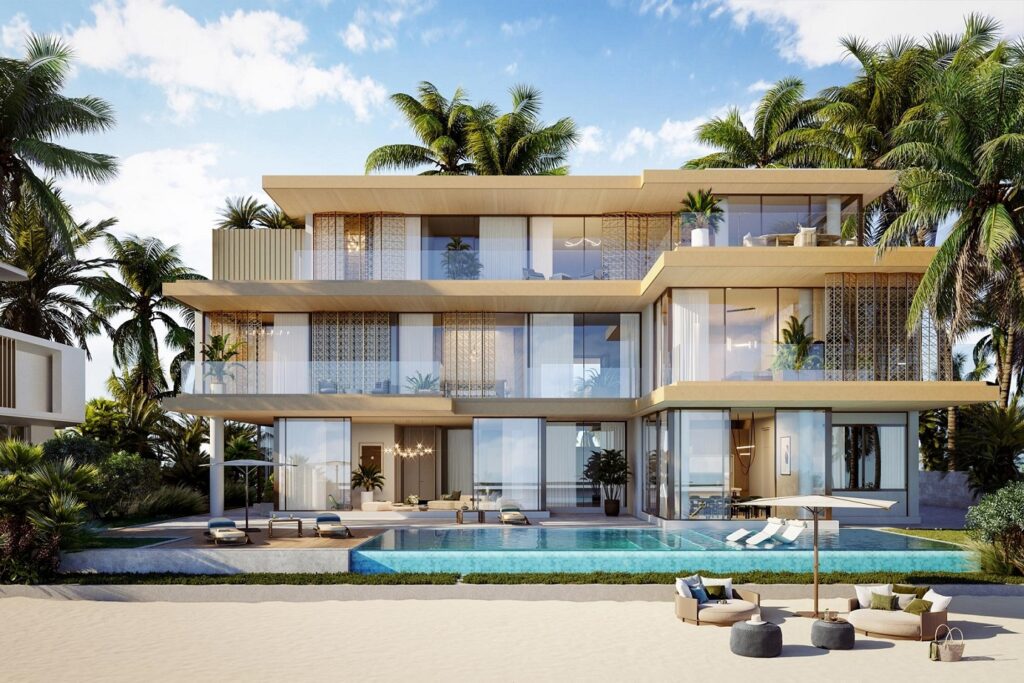 Designed by top architects, these exclusive Palm Jebel Ali villas offer beachfront elegance, spanning 7,300 to 8,500 sq ft